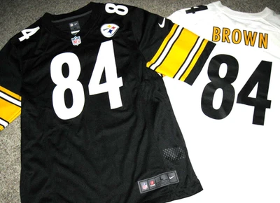 Мужские игровые майки Antonio Brown Pittsburgh Steelers 2018 Nike (черные или белые) - Изображение 1 из 4