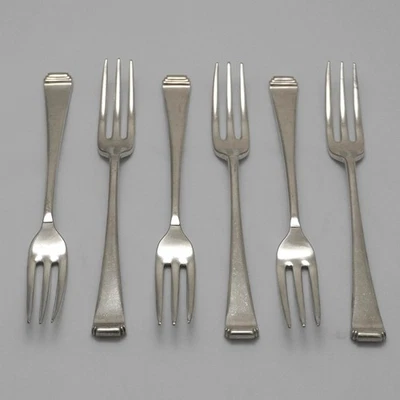 TUDOR Design Mappin & Webb Princes Plate talheres de serviço prata seis garfos de mesa - Imagem 1 de 4