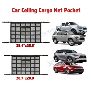 Load Bearing Double Layer Black Mesh Ceiling Cargo Net with Zip for MPV SUV Vans - Picture 1 of 15