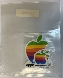 This Sale is a Lot of 16 Vintage NOS 1980s Rainbow Apple Computer stickers RARE! - Picture 1 of 11