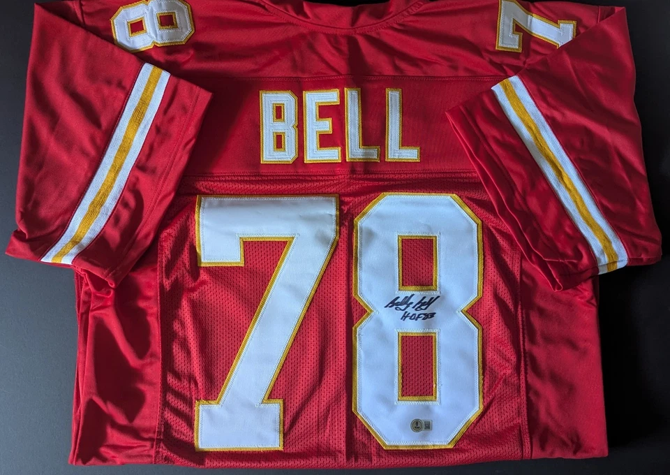 Kansas City Chiefs - Camiseta roja autografiada firmada de Bobby Bell - Certificado de autenticidad Beckett Foto 1 de 1