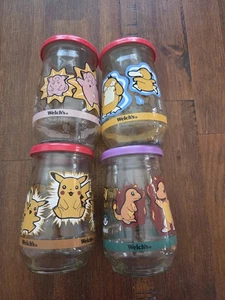 Vintage 90's Pokemon Welches Jars Set Of 4 - Picture 1 of 6