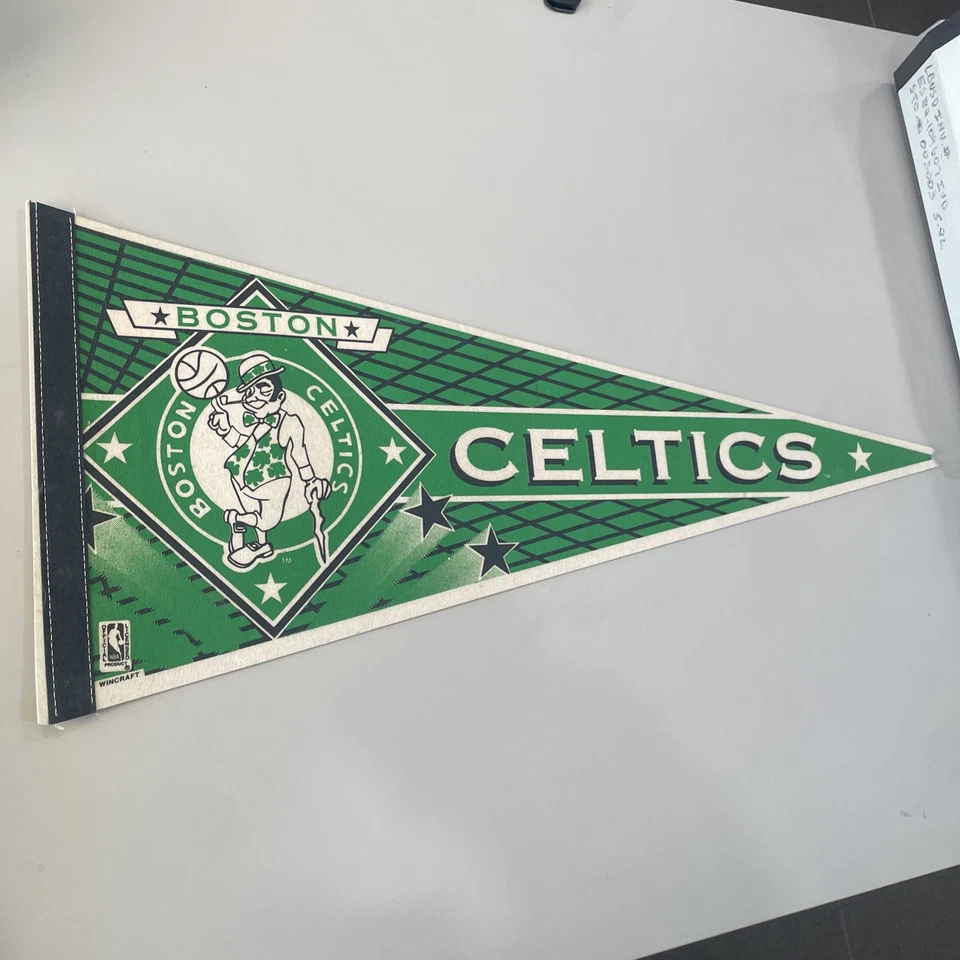 Vintage 1990's Wincraft 30" BOSTON CELTICS ~ NBA Basketball Pennant - Larry Bird - Image 1 of 4