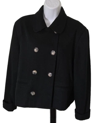 Chaqueta Blazer MIXIT Doble Pecho Negra 100% Lana Forrada Para Mujer Talla 12 Foto 1 de 4