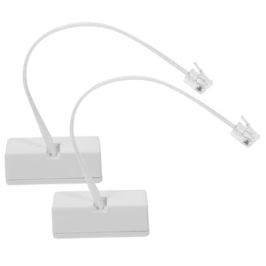 2 Pcs Telefonleitungsadapter Reisen Telefonleitungsanschluss Kabel - Photo 1/12