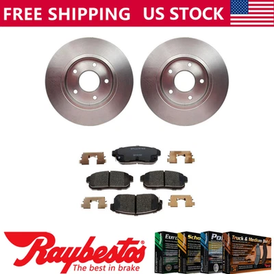 Rear Kit Brake Rotors + Ceramic Pads & Hardware For 2000-2001 Maxima - Raybestos — 第 1/4 张图片