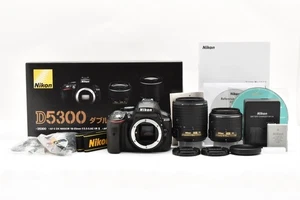 【MINT w/Box】Nikon D5300 Digital SLR Camera AF-S DX 18-55/55-200㎜ Japan #A107 - Picture 1 of 24