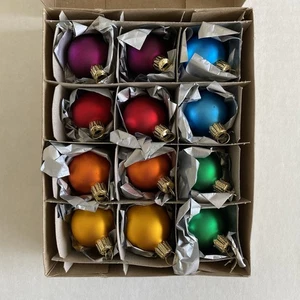 Smith & Hawken Jewel 1.5" Ball Christmas Ornament 12 Pc Box Set Made Germany #1 - Picture 1 of 6