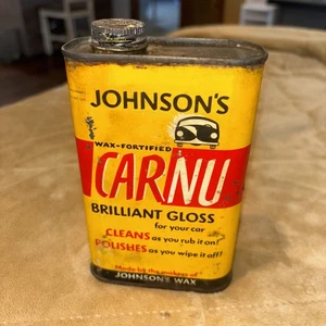 VINTAGE JOHNSON’S CAR NU PINT WAX CAN. AWESOME GRAPHICS! NEAT PIECE! - Picture 1 of 7