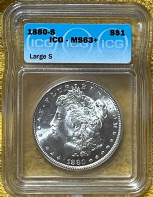 W@W~1880 S MORGAN S$1~LARGE S~CERTIFIED~MS63+ ICG HOLDER~90%SILVER~U.S.COIN 0201 - Image 1 of 4