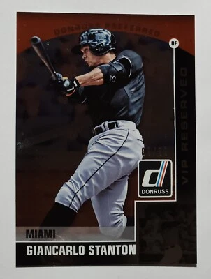 Giancarlo Stanton 2015 Donruss Preferred #25 VIP Reserve #'d 89/99 Miami Marlins - Image 1 of 3