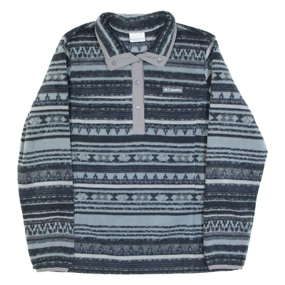 COLUMBIA Mujer Patrón Vellón Negro Fair Isle 1/4 Cremallera Cable Tejido M Foto 1 de 4