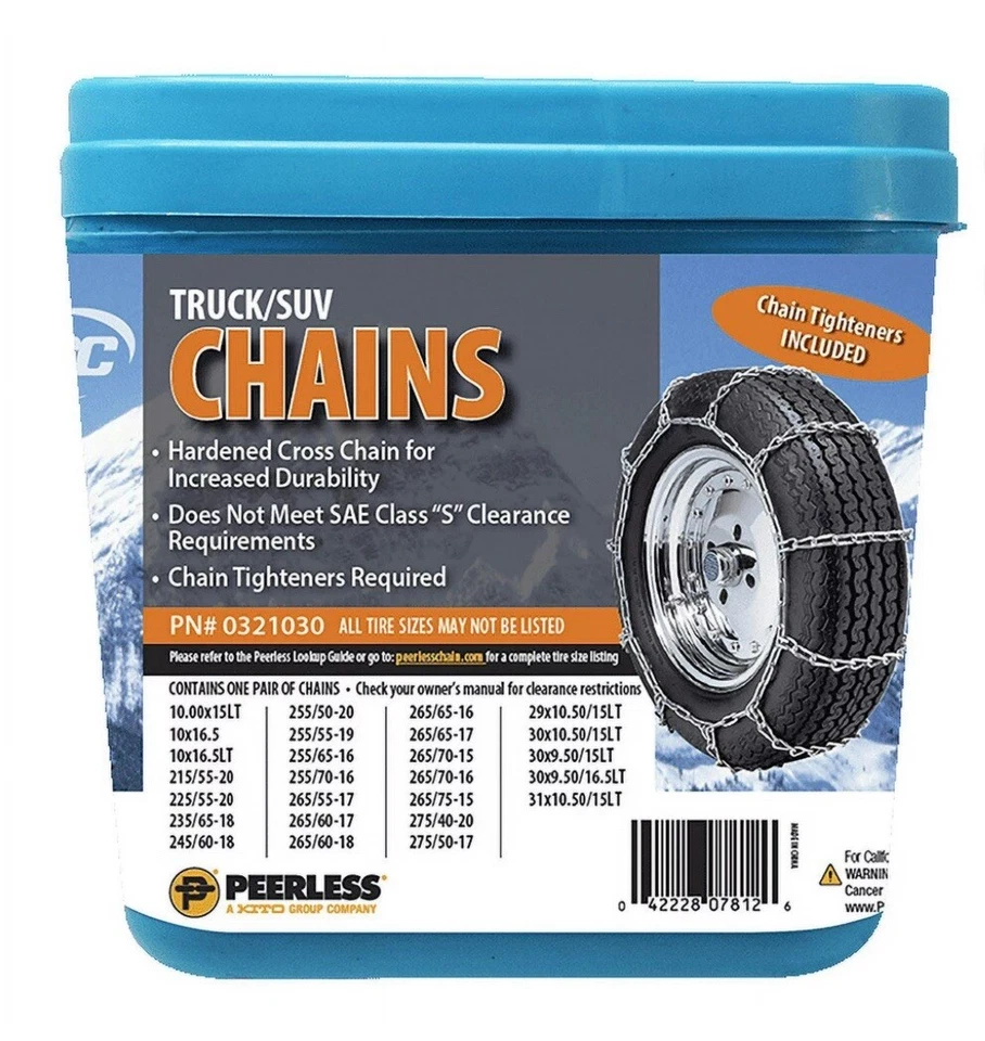 0321030 Peerless Truck/SUV Tire Traction Snow Chains w/ Chain Tighteners - Image 1 of 2