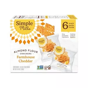 Simple Mills Almond Flour Crackers, Farmhouse Cheddar Snack Packs - Gluten Free, - Picture 1 of 1