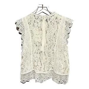 ZARA Lace Embroidered Blouse Cream Crop Top Size XL - Picture 1 of 11