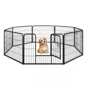 8 Panel Indoor Outdoor Pet Pen Fence Dog playpen 24" With Door and Locking Latch - Picture 1 of 10