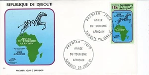 DJIBOUTI SC# 673 AFRICAN TOURISM YEAR 1991 - FDC JANUARY 23, 1991 - Picture 1 of 1