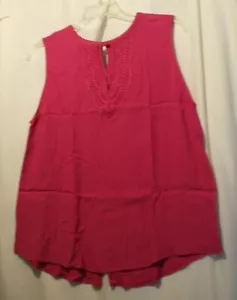 Grace E Elements Size XL Dark Pink Rayon Stretch Knit Tank Top, sleeveless NWT - Picture 1 of 4