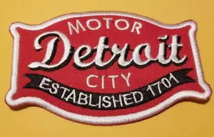 "Detroit Motor City Michigan Established 1701 Toppa ricamata 2,25 x 3,5" - Foto 1 di 2