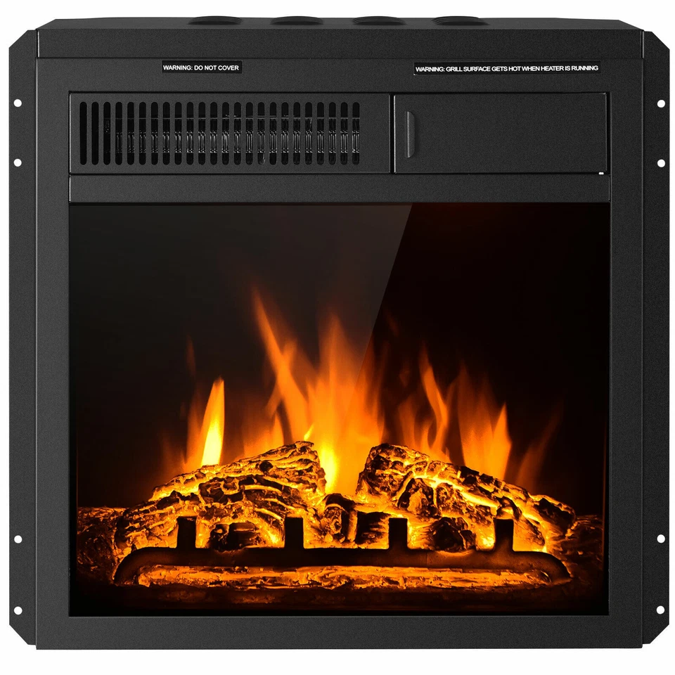 Unbranded 18" Electric Fireplace Insert Freestanding and Recessed Heater with Remote (EP24789)