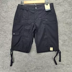 St Johns Bay Shorts Womens 6 Bermuda Black 11" Inseam - Picture 1 of 10