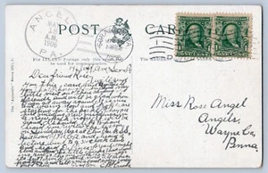 Angels Pennsylvania PA Wayne County 1906 Tipo 2/1 Doane Cancelar Postal DPO - Imagen 1 de 3