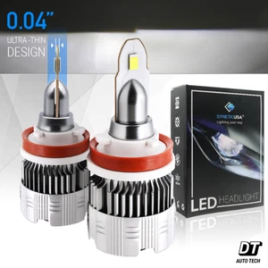 Syneticusa H11/H9/H8 CSP LED Headlight Light Bulb Kit 4100lm White 90W Low Beam - Picture 1 of 9