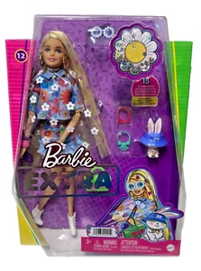 Barbie EXTRA Doll #12 with 15 Styling Pieces Includes Pet Rabbit Collectible Toy - Picture 1 of 9