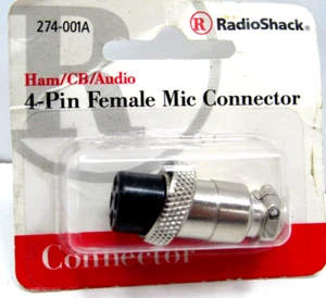 Nuevo conector de micrófono hembra de 4 pines Radio Shack 274-001A sellado de colección #T2 - Imagen 1 de 2