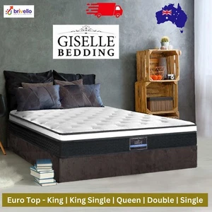 Giselle Mattress King Queen Double Single Bed Euro Top Medium Firm 21/ 13cm AU - Picture 1 of 78