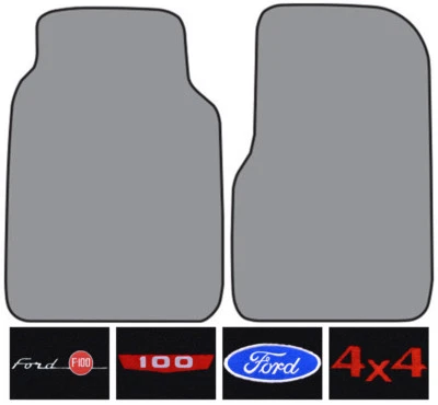 1973 Ford F-100 Loop Carpet Logo Floor Mat 2pc - Image 1 of 3