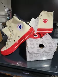 Converse Chuck Taylor All Star 70 Hi Comme Garcons PLAY Egret Red Mid Men's 5.5 - Picture 1 of 11