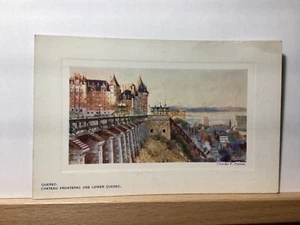 Chateau Frontenac and Lower Quebec - Vintage Postcard - Picture 1 of 3