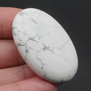 Massage Energy Palm Stone Natural White Howlite Turquoise Crystal Healing Health - Picture 1 of 5