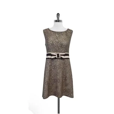 Stunning Eva Franco Sleeveless Shift Dress Shimmer Eyelet Size 4 - Image 1 of 4