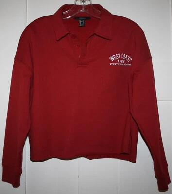 Forever 21 女式运动衫短领红色 S 码 — 第 1/4 张图片