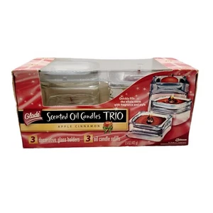 Glade Fall Scented Oil Candle Trio Apple Cinnamon Red Includes 3 Refills New - Picture 1 of 5