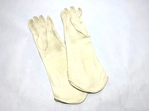 Vintage Andre David Creme Kid Leather 14” Long Opera Gloves. France size 6-1/2 - Picture 1 of 5