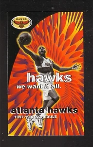 Atlanta Hawks--1997-98 Pocket Schedule--Braves Tickets - Picture 1 of 2