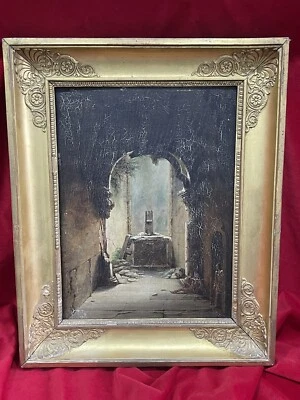 Tableau Huile Sur Panneau Orientaliste Scène Bataille XIX EME - Photo 1/4