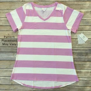 2XL CHRISTY LuLaRoe ~ FLIEDER ROSA & WEISSE GESTREIFT ~ V-Ausschnitt Top; Größen 22-24 - Bild 1 von 4