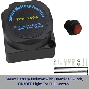 12V Dual Battery System Isolator Kit 140AMP VSR Voltage Sensitive Relay Switch - Picture 1 of 7