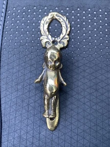 Vintage Brass Kewpie Doll Door Knocker England 4.5" - Picture 1 of 5