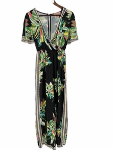 FLYING TOMATO Womens Romper Tropical Print Wide Leg Womens S Summer Cruise - Picture 1 of 8