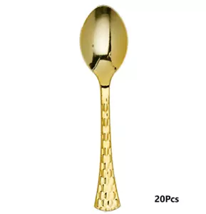 Glamour Collection Extra Heavyweight Disposable Party Table Spoons Gold 20 Count - Picture 1 of 4