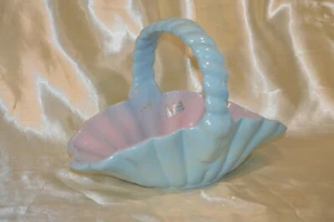 Gonder Keramik großer Obstkorb 13" blau glänzende Glasur L-19 ca. 1944 - Bild 1 von 5