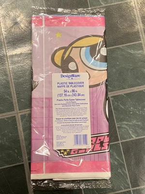 The PowerPuff Girls Plastic Table Cover 54" X 96" From Designware *NEW* l2 - Image 1 of 3
