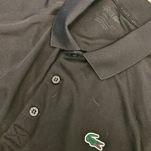 Lacoste Polo Shirt Mens Extra Large Black Classic Fit Croc Logo Polyester Casual - Picture 1 of 7