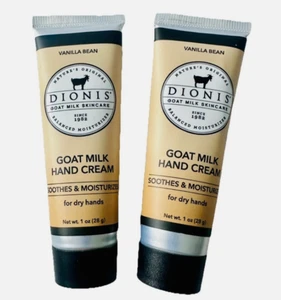 Dionis Goat Milk Hand Cream for Dry Hands Vanilla Bean 1 oz. x2 Tubes *NEW* - Picture 1 of 1