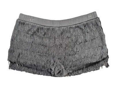 NWT Decree Black Fringe Shorty Shorts Juniors M Medium Festival - Image 1 of 4